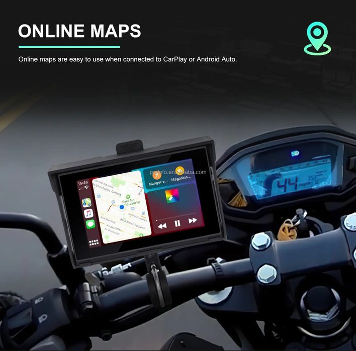Ecrã navegação Carplay e Android Auto 5 polegadas para Moto BT NOVO