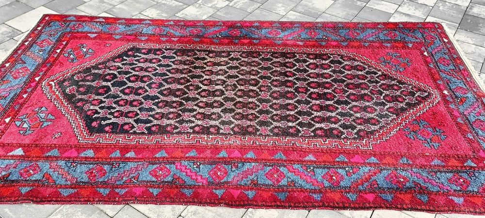 Hamadan irański dywan wełniany tkany ręcznie 240 x 130 cm wełna perski