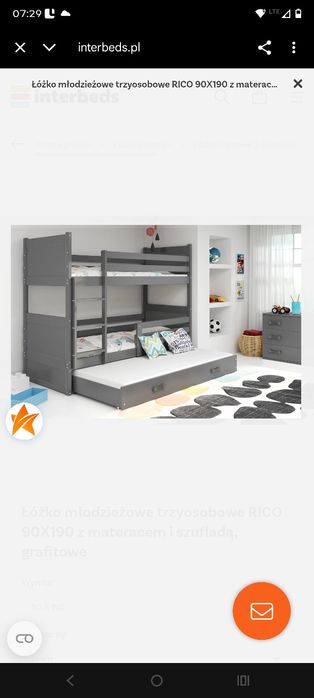 Sprzedam łóżko piętrowe 3 osobowe młodzieżowe