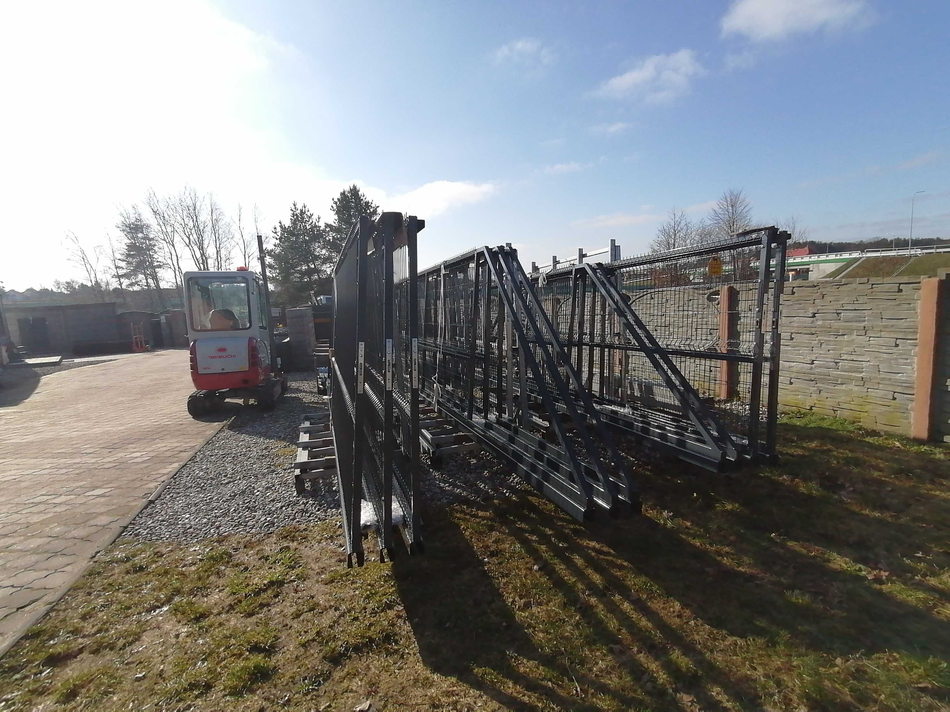 Brama przesuwna 3D 400x173 grafit RAL 7016 ogrodzenie panelowe
