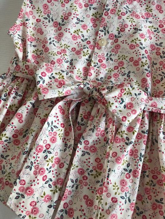 Vestido gola com flores e bordados | 12 meses