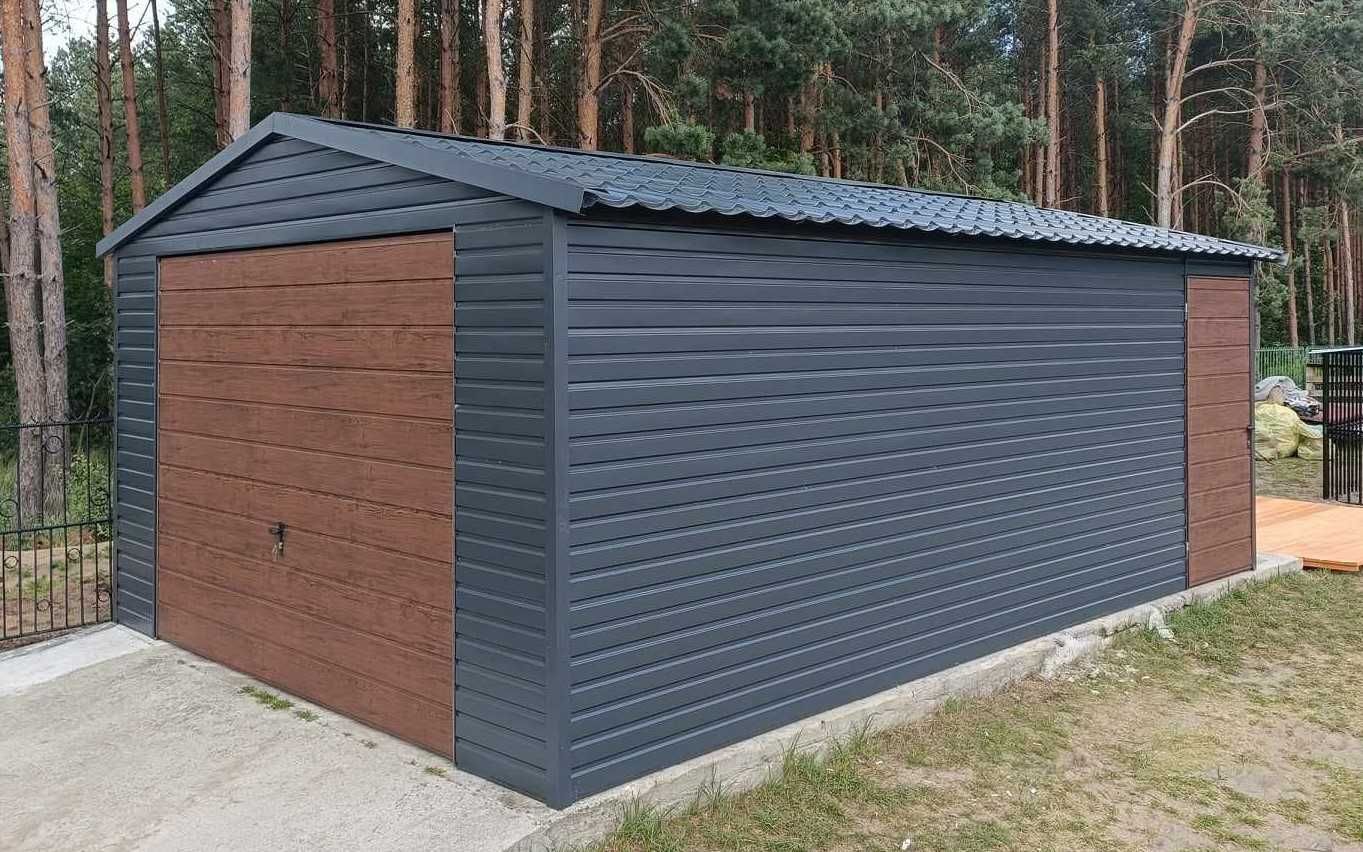 Garaż blaszany 4x6 JEDNOSTANOWISKOWY, blaszak, dach jednospadowy