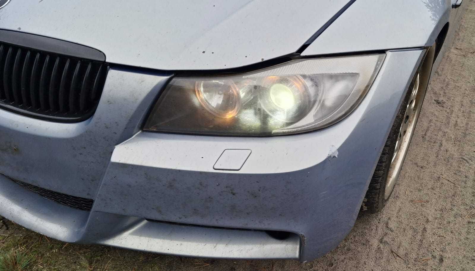 Maska błotnik zderzak lampy cały przód BMW E90 E91 arktis metallic