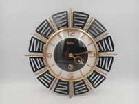 Mechaniczny zegar ścienny Muller Mid-Century Modern Niemcy lata 60-te