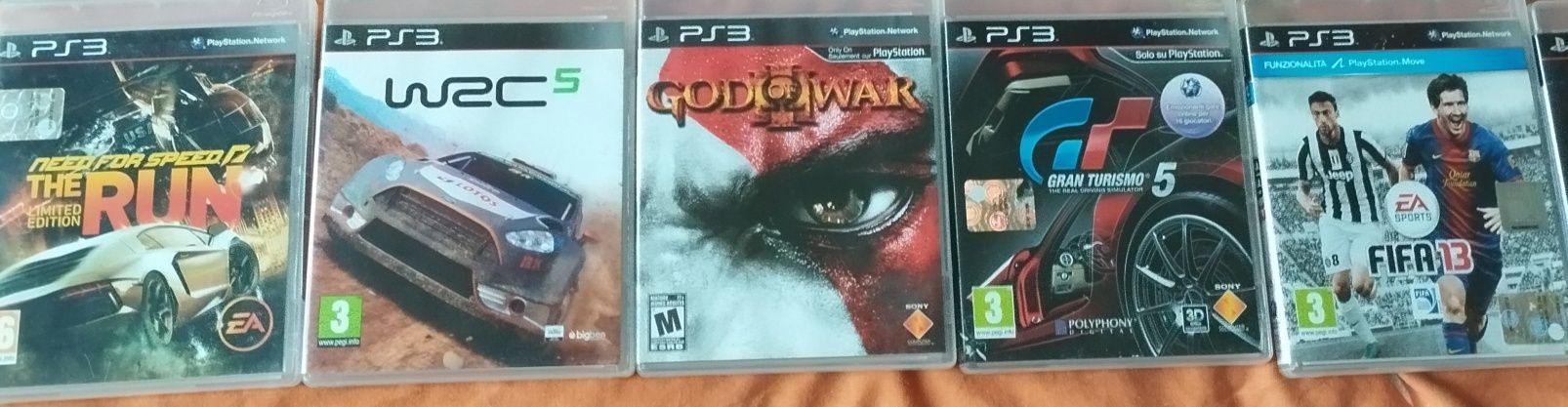 God of war 3, fifa13, need for speed the run,wsc5 grand turismo 5