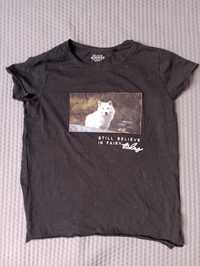 Koszulka czarna z wilkiem 140