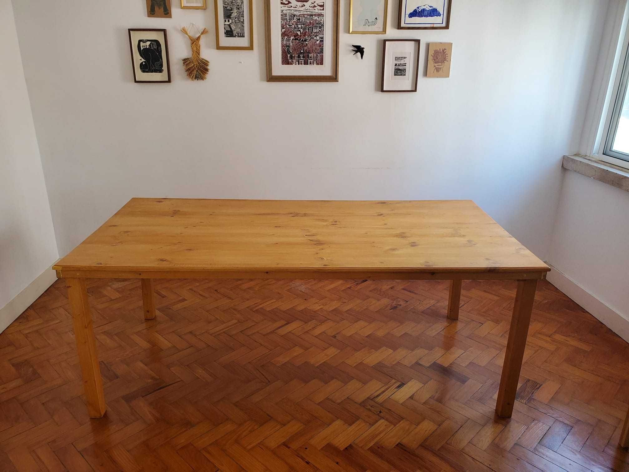 Mesa de jantar de madeira 200 x 99 x 76 cm