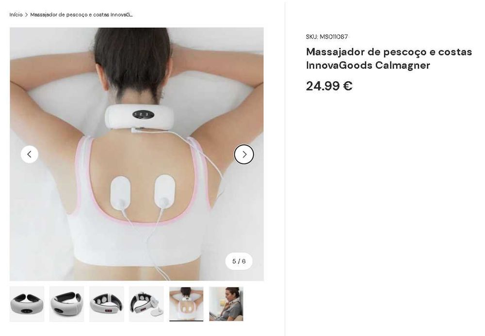 Aparelho de Massagem Eletromagnética para Pescoço e Costas InnovaGoods