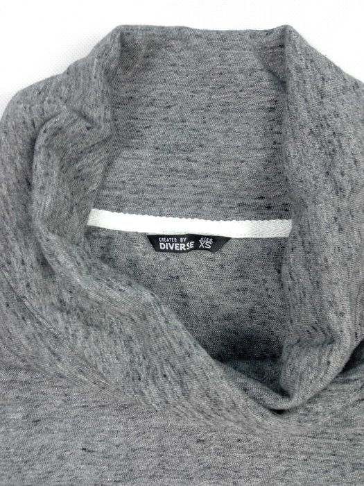 Szara miękka bluza męska z długim rękawem i kominem Diverse XS/S