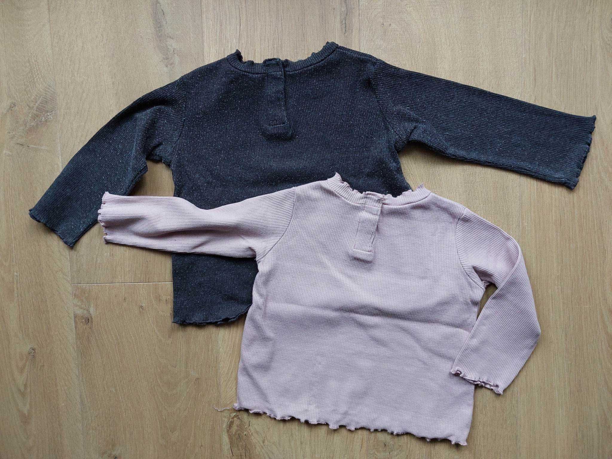 Koszulka Zara, grafitowa i różowa, rozmiar 80, 2 szt.