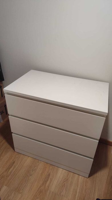 Cómoda com 3 gavetas branco MALM Ikea