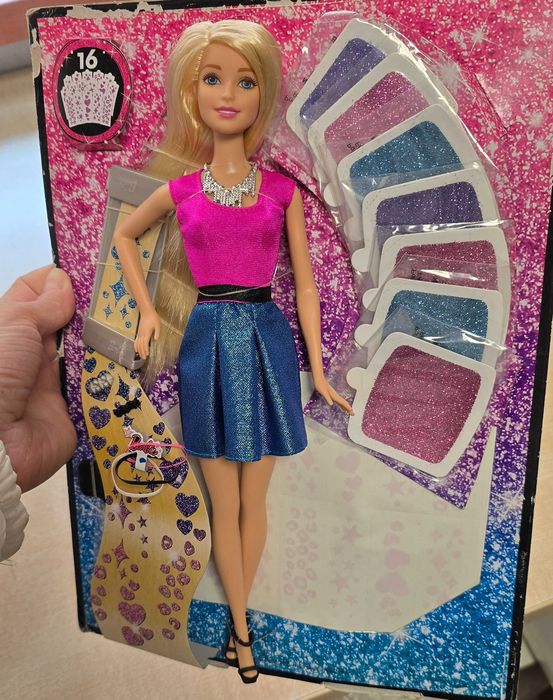 Lalka Barbie brokatowe włosy