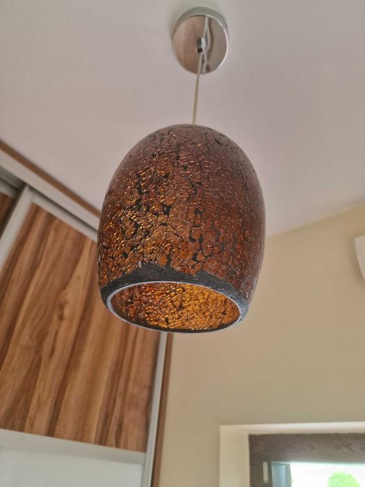 Lampa żyrandol ze szkiełek witraż