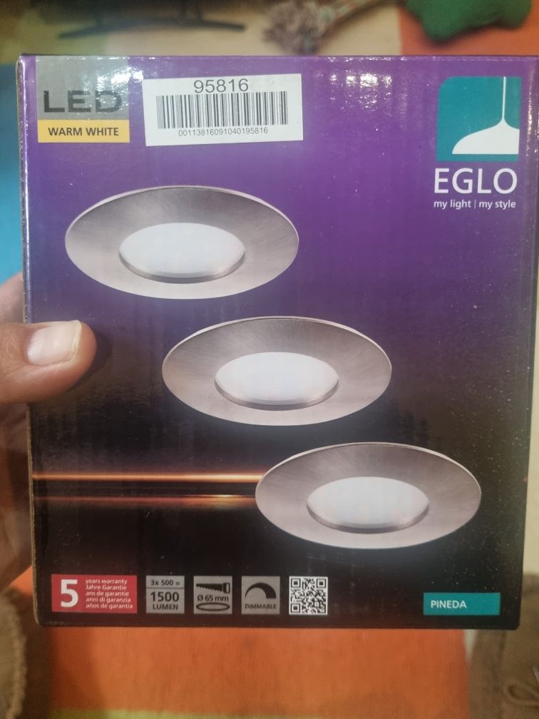 Wbudowane reflektory LED Eglo, 3szt  po 6W