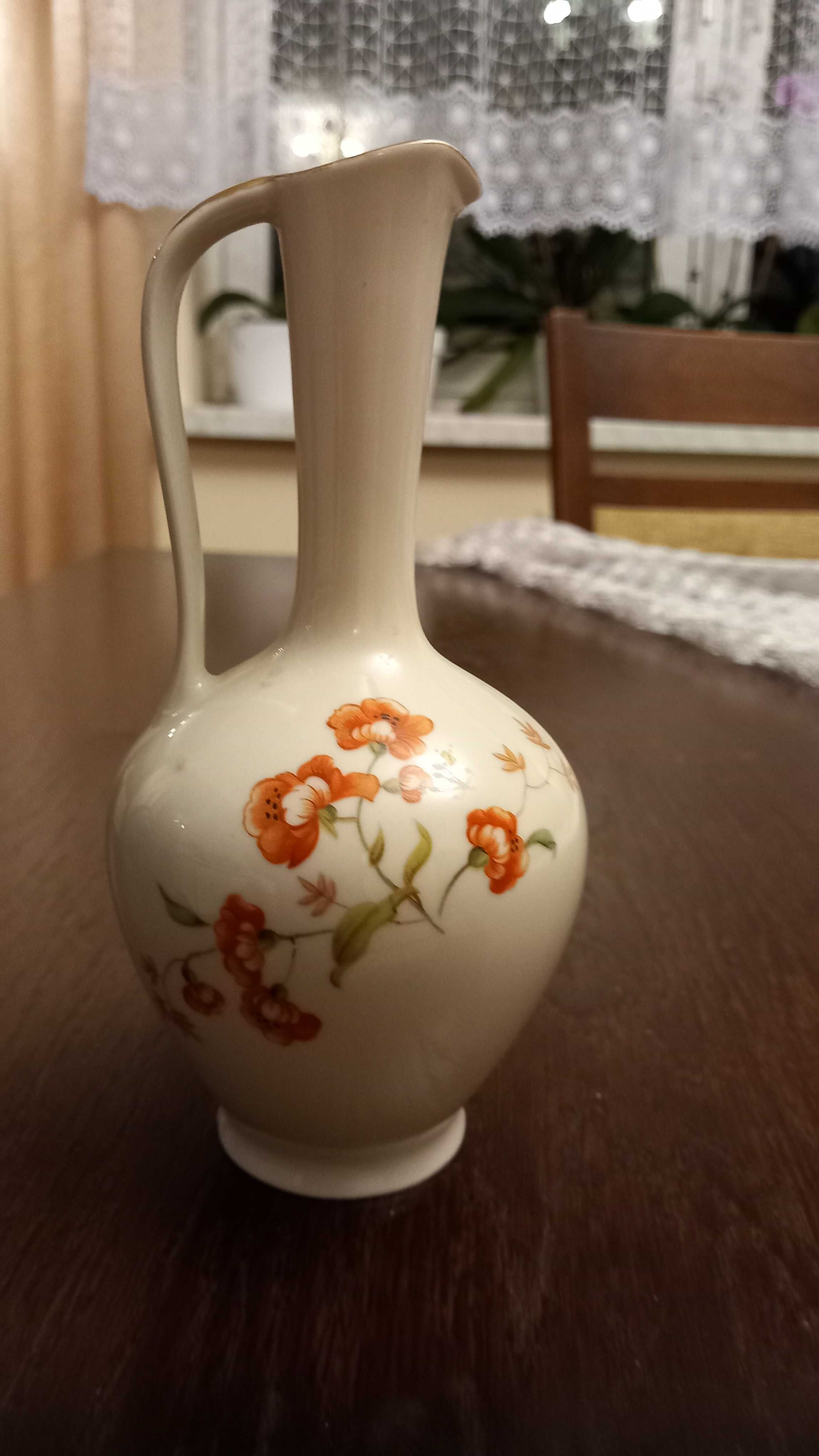 Porcelana Bavaria Rosenthal dzbanek zdobiony kwiatami i złotem