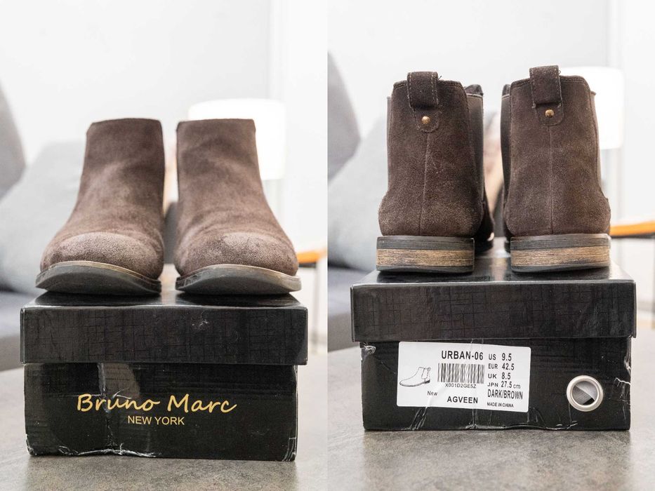 Черевики челсі Bruno Marc, замшеві коричневі, розмір 42