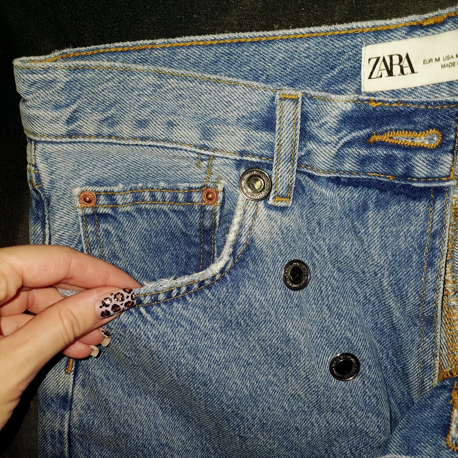 Джинсова спідниця міді Zara