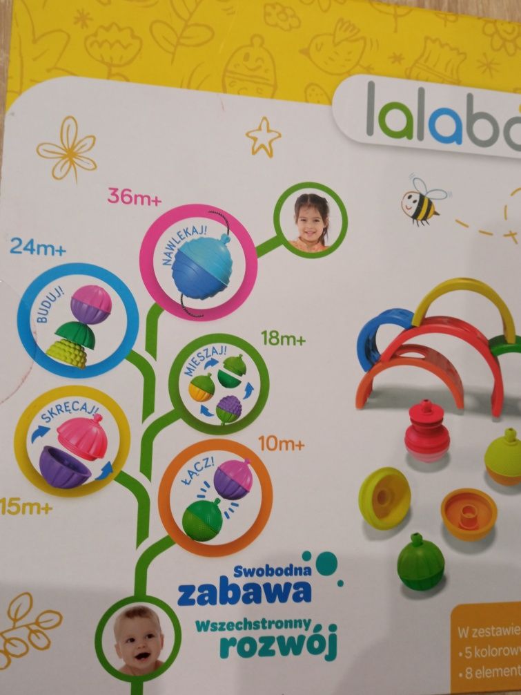Nowy zestaw sensorycznych Lalaboom SMYK Wkręcana Tęcza edukacyjne