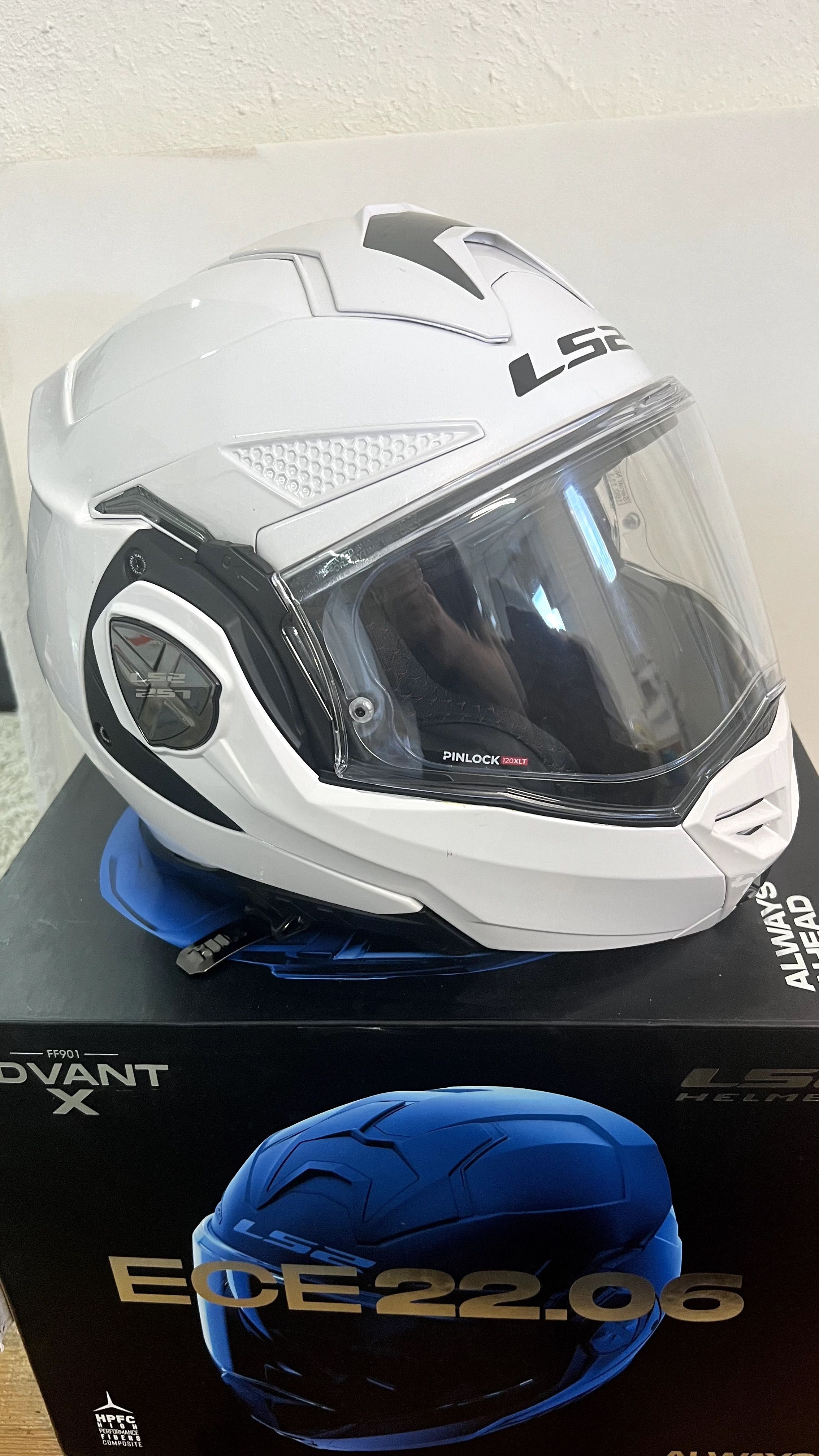 Kask LS2 ADVANT X BIAŁY rozmiar XL + Interkom CARDO Spirit HD