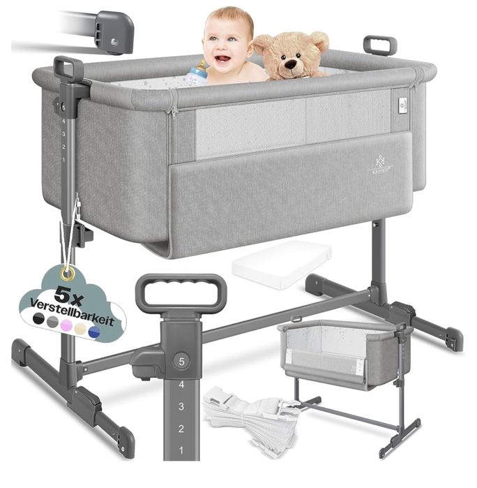 KESSER® Łóżeczko turystyczne Hubi 3w1 Łóżeczko dziecięce