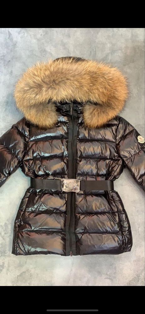Moncler Tatie натур пышнейший мех енота чёрные и бардо  ХС,С,М