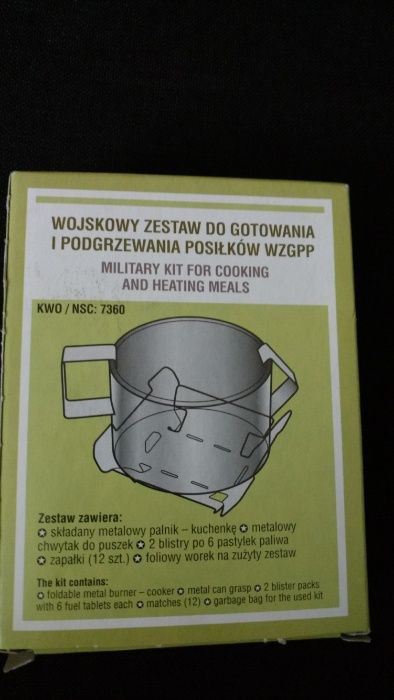 Wojskowy zestaw do gotowania i podgrzewania posiłków