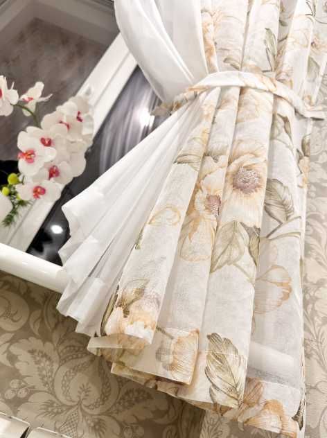 тюль арка на кухню короткі штори батист жаккард