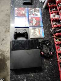 Konsola PlayStation 4, 1TB komplet 1 pad, 5 gier  okablowanie !