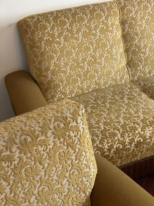 Conjunto de sofá e 2 poltronas vintage dos anos 70