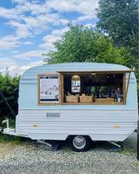 Piękna, boho  przyczepa gastronomiczna, food truck