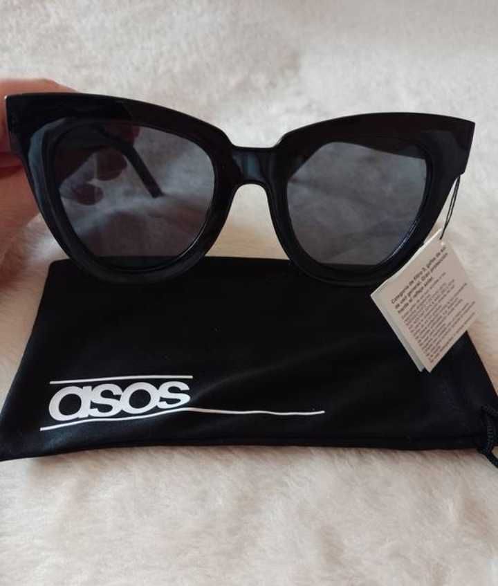 ASOS/Okulary przeciwsłoneczne w etui z Londynu, kocie oczy, NOWE