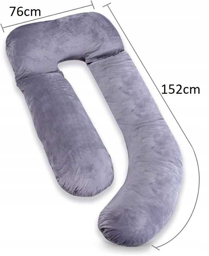 Welurowa poszewka na poduszkę ciążową typu J dla kobiet w ciąży 152cm