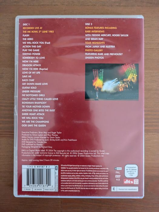 Duplo DVD " Queen On Fire - Live At the Bowl " 1982 (Como Novo)
