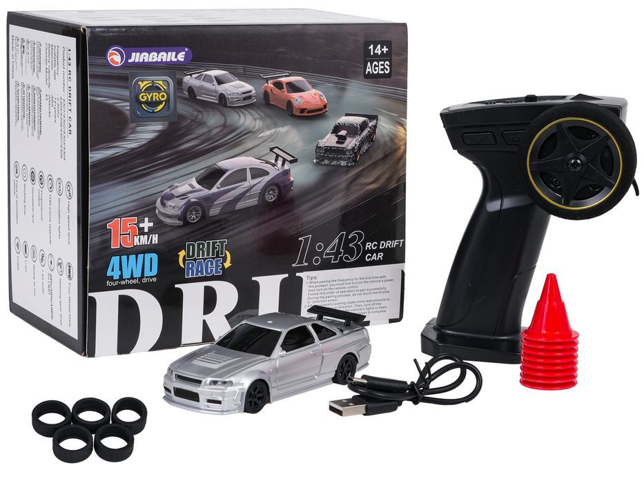 Autko R/C Do Driftu 1:43 Białe + Akcesoria
