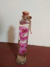 Peça decorativa com orquídeas (em vidro)