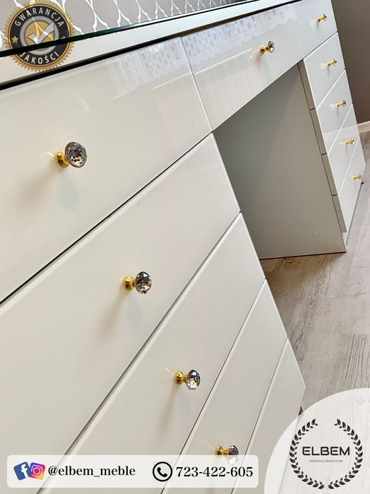 Toaletka ze szklanymi frontami Glamour