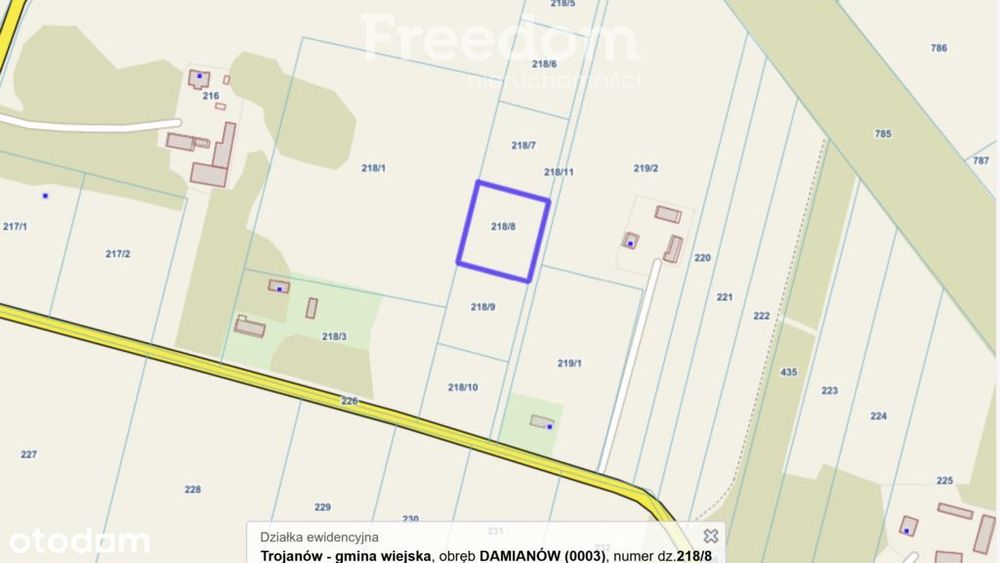 Działka w miejscowości Damianów