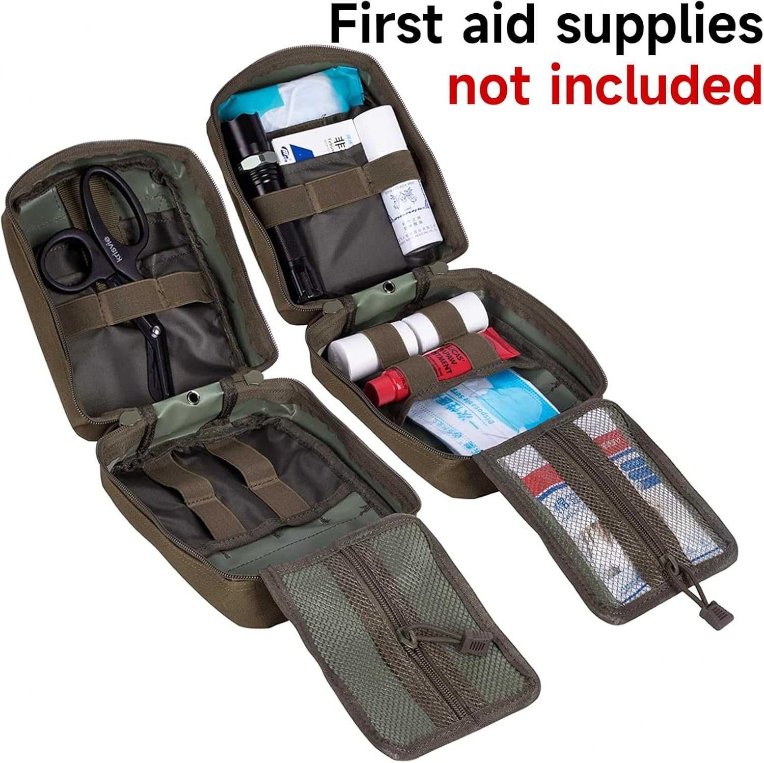 Bolsa médica verde com sistema de fixação MOLLE - Como Nova