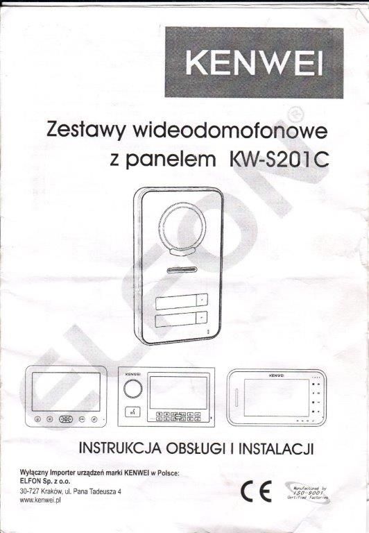 Zestaw wideodomofon kenwei cena 2500
