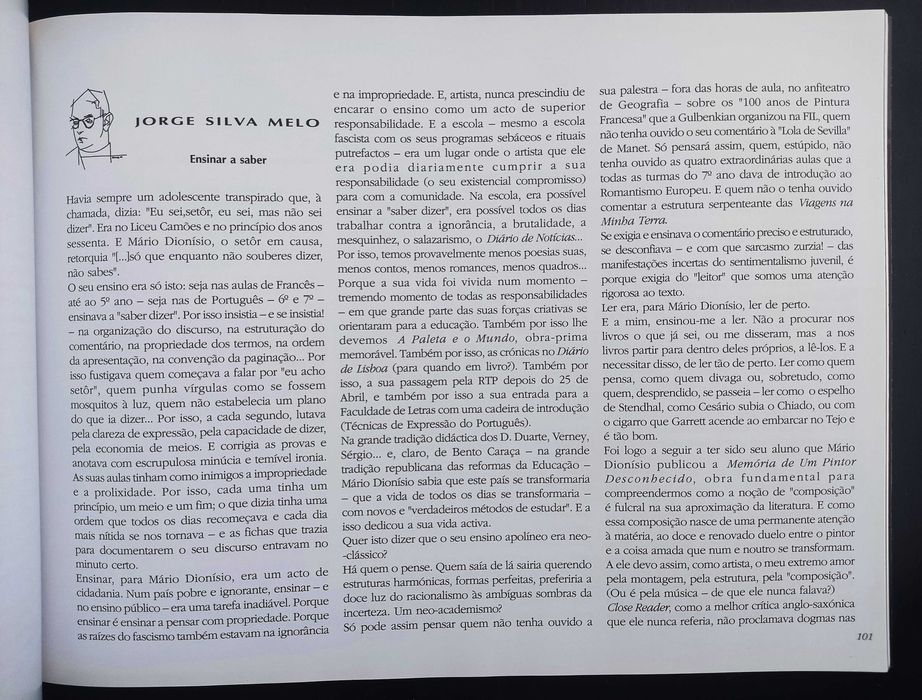 Vida e Obra de Mário Dionísio | Não há morte nem princípio
