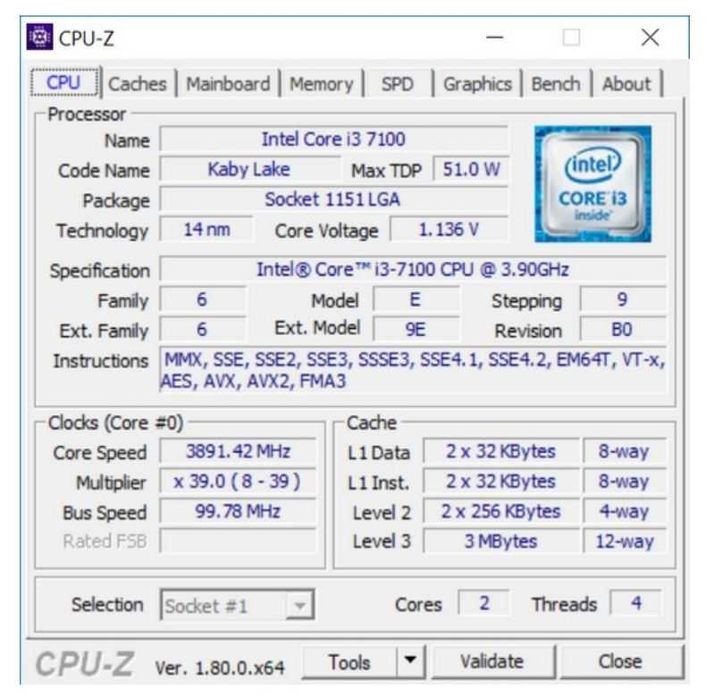 Процесор Intel® Core™ i3-7100 сокет 1151