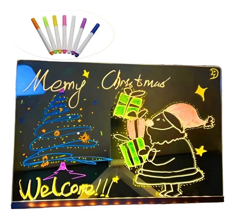 Led дошка-нічник з маркерами, подарунок дитині, светодиодная доска led