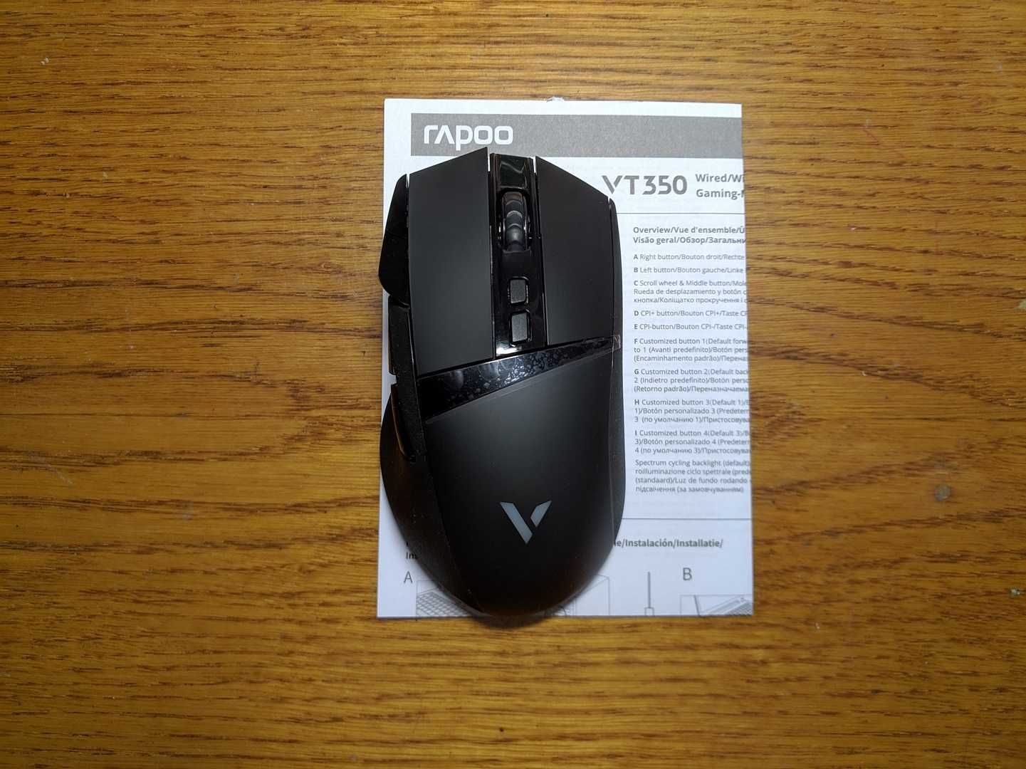Мышь игровая беспроводная 2.4Ггц  RAPOO VT350 проводная