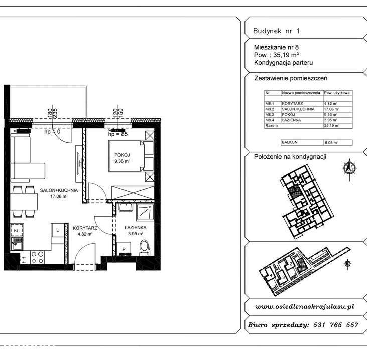 OSIEDLE ZACISZE - Mieszkanie 35,19 m2 - NOWE