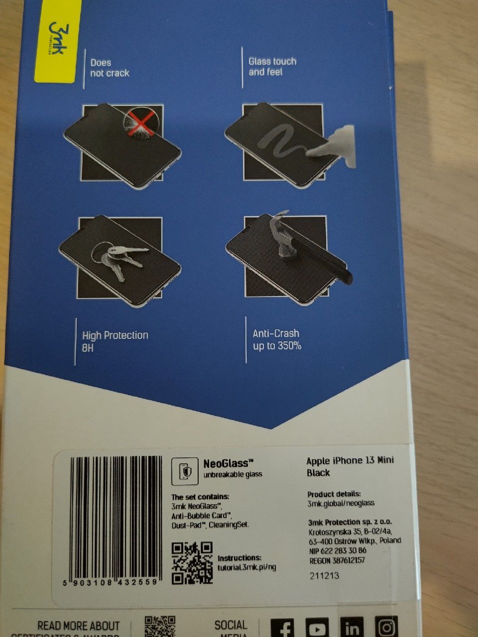 Szkło ochronne Neoglass 3mk na iPhone 13 mini