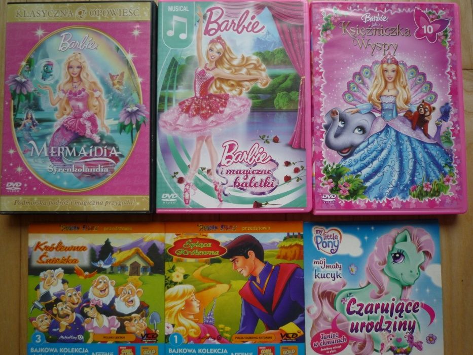 ZESTAW 3xDVD film BARBIE Akademia Księżniczek Mermaidia W świecie gier