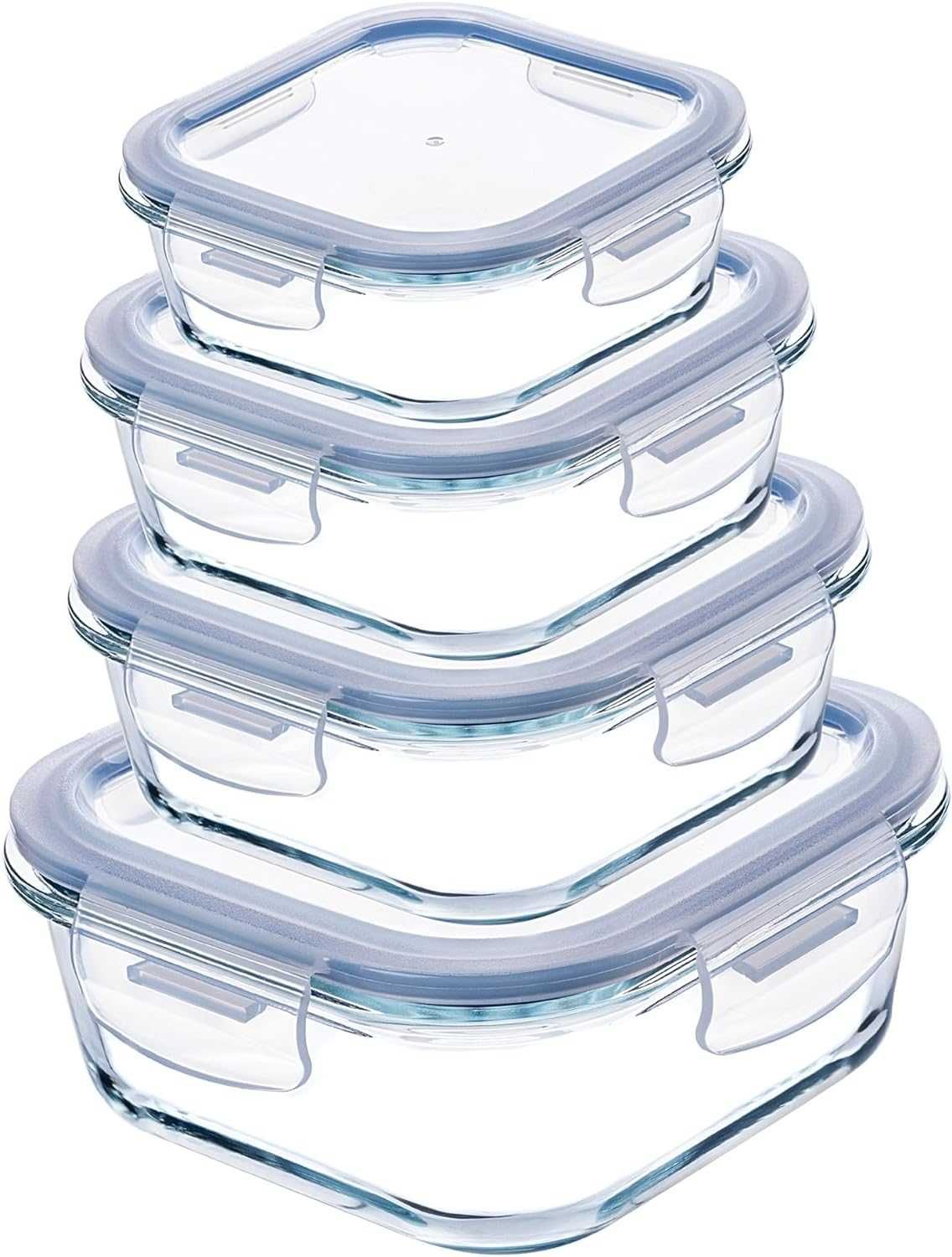 szklane pojemniki do przechowywania żywności zestaw 4 szt