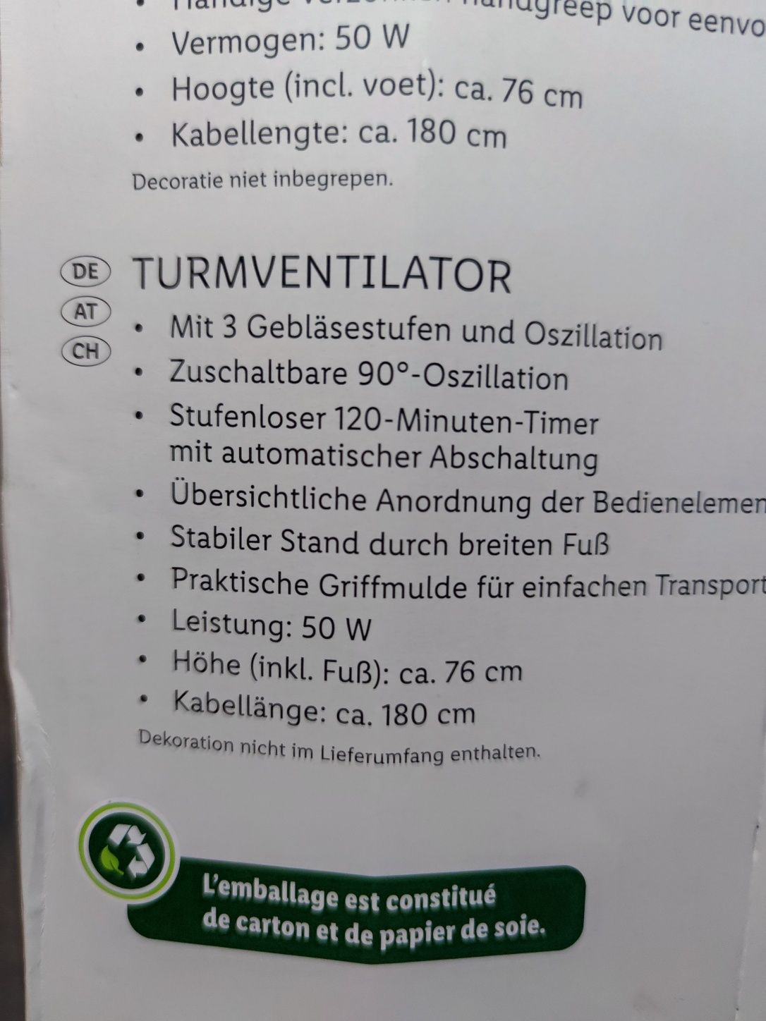 Wentylator kolumnowy 50W SilverCrest