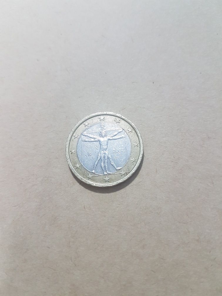 Moeda 1 euro Itália de 2002,com defeito.