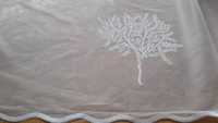 Biała materiał firankowy żakardowy wys 250 x 150 szer -  drzewka